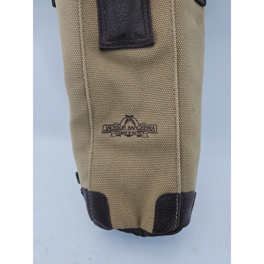 Jackson Rancheria Canvas Leather Insulated Wine Carrier - Picture 2 of 7